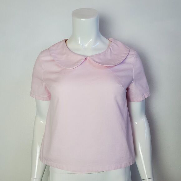 Eggsshop Pink Peter Pan Collar Blouse - Picture 1 of 7
